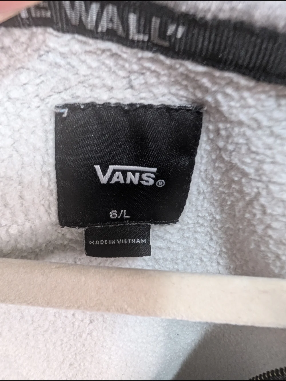 Vans Grey Full Zip Camo Logo Hoodie Youth Size 6